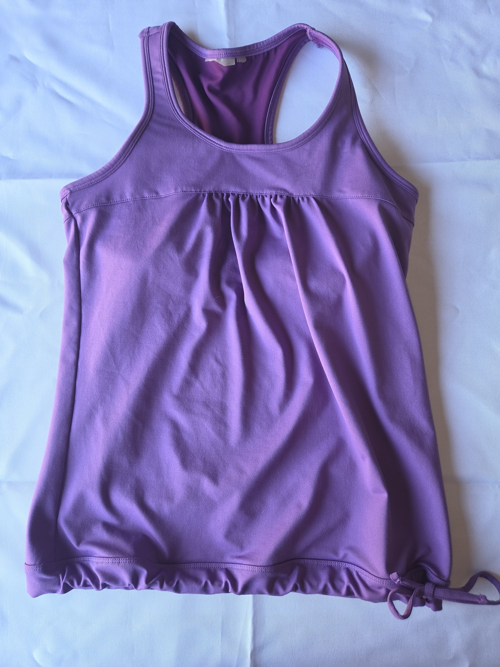 Athleta Lavender Racerback Tank with Adjustable Hem Tie